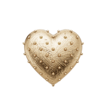 Load image into Gallery viewer, Gold heart-shaped decorative item with raised textures on a light gray background